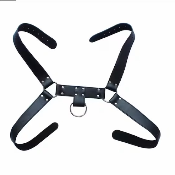 Mens Male Fashion Punk Harness Men PU Leather Clubwear with Adjustable Buckles - Picture 8 of 8